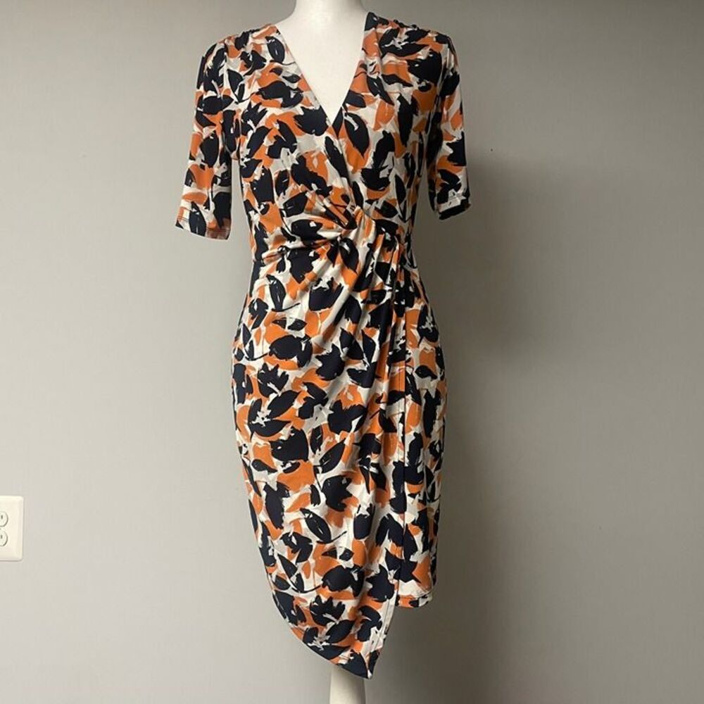 Banana Republic Size XS Faux Wrap Dress Comfy Short Sleeve V-Neck Dressy